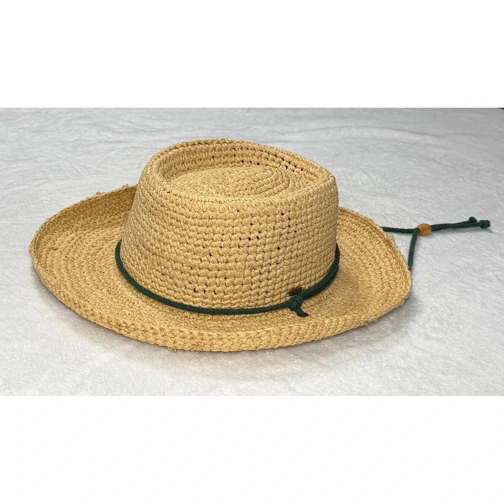 Scala Women's Crocheted Twisted Raffia Outback Beach Sun Hat High End Timeless